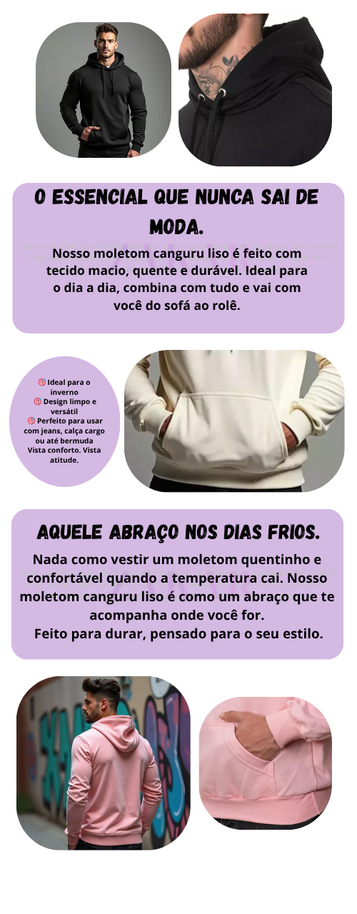 Moletom Canguru Liso